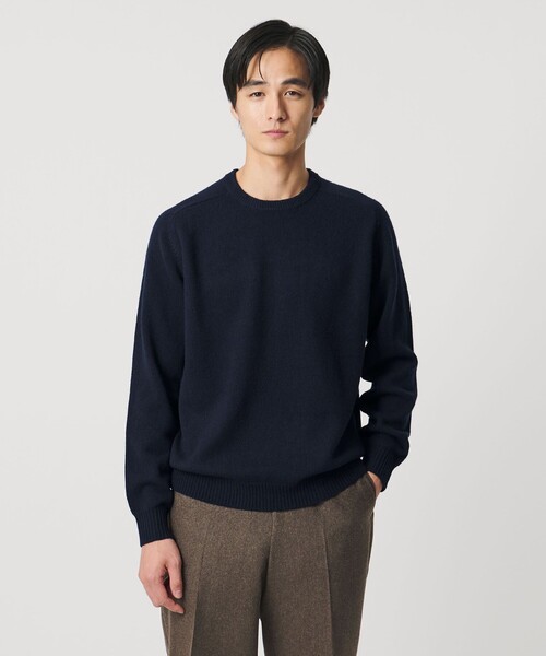 UNITED ARROWS(ユナイテッドアローズ)の「ウール カシミヤ ミドルゲージ クルーネック ニット(ニット/セーター・メンズ・ライトブルー/ピンク/ライトグレー/ネイビー・L/XL/S/M)」の4枚目の写真