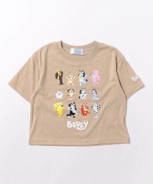 BLUEY(ブルーイ)の「ブルーイ 半袖Tシャツ(Tシャツ/カットソー・キッズ・ベージュ/サックスブルー・100cm/110cm/120cm/90cm)」の1枚目の写真