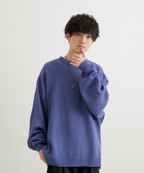 JUNRED(ジュンレッド)の「こめ×JUNRed サイドボタンルーズニットプルオーバー(ニット/セーター・メンズ・チャコールグレー/ワイン/ブルー系その他4・S/M/L)」の2枚目の写真