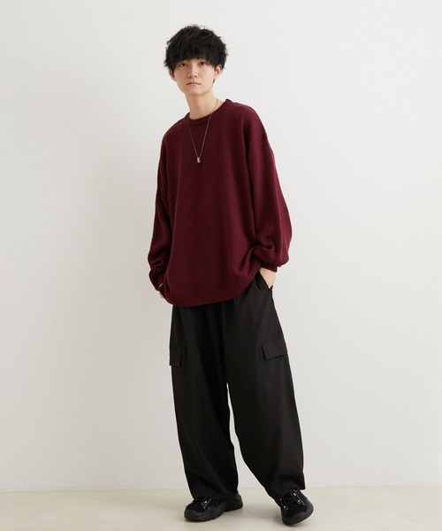 JUNRED(ジュンレッド)の「こめ×JUNRed サイドボタンルーズニットプルオーバー(ニット/セーター・メンズ・チャコールグレー/ワイン/ブルー系その他4・S/M/L)」の13枚目の写真
