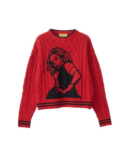 HYSTERIC GLAMOUR(ヒステリックグラマー)の「VIXEN GIRLジャカード セーター(ニット/セーター・レディース・ブラック/レッド/ベージュ・FREE)」の3枚目の写真
