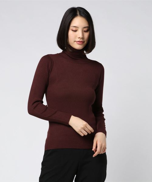 JETSET SOLO PLUS (ジェットセットソロプラス)の「アロエ加工リブタートルネックニット(ニット/セーター・レディース・チャコールグレー/ブラウン/イエロー・FREE)」の7枚目の写真