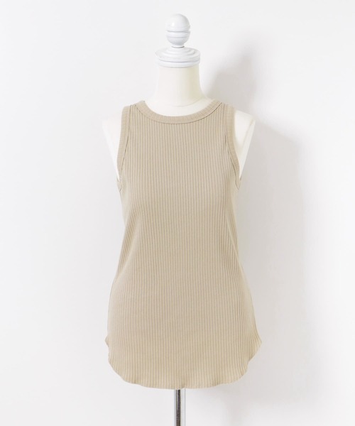 LAATO(ラート)の「PAD TANK TOP(タンクトップ・レディース・ベージュ/オフホワイト/ブラック・FREE)」の4枚目の写真