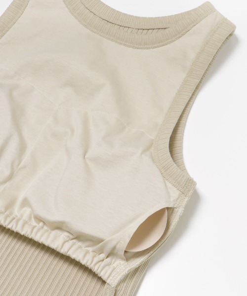LAATO(ラート)の「PAD TANK TOP(タンクトップ・レディース・ベージュ/オフホワイト/ブラック・FREE)」の13枚目の写真