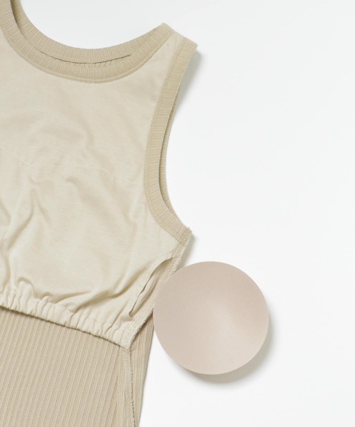 LAATO(ラート)の「PAD TANK TOP(タンクトップ・レディース・ベージュ/オフホワイト/ブラック・FREE)」の14枚目の写真