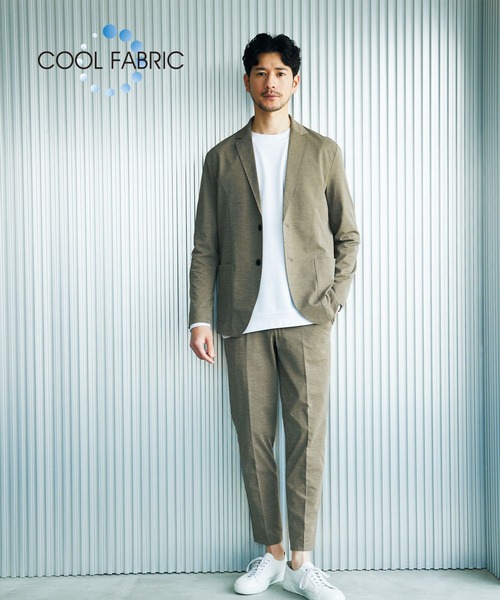 ABAHOUSE GRAY(アバハウスグレイ)の「【SMART CLOSET/上下2点セット】接触冷感 カットメッシュ セットアップ/スーツ ジャケット&スラックス(セットアップ・メンズ・グレー/ブラック/ライトグレー/ネイビー/モカ/ダークブラウン・50/46/48/44)」の6枚目の写真