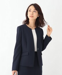 OPAQUE.CLIP | DELEGANT ダブルクロスキーネックジャケット【WEB限定サイズ】(スーツジャケット)