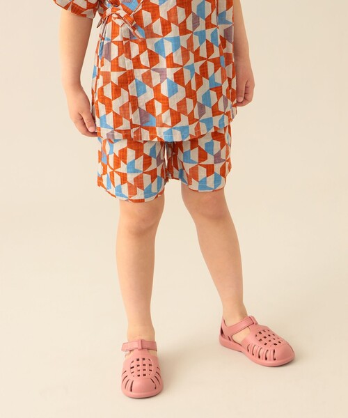 BEAMS mini(ビームスミニ)の「幾何学柄 甚平 2026SS (90~130cm)お祭り 女の子 男の子 夏休み 花火大会 夕涼み(浴衣・キッズ・ブルー/オレンジ・S(90~100)/M(110~120)/L(130~140))」の11枚目の写真