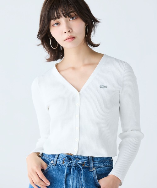 LACOSTE(ラコステ)の「UVカット クールマックスリブニットカーディガン(カーディガン/ボレロ・レディース・グリーン/ホワイト/ブラック/スカイブルー/ライトグレー・40/36/38/34)」の19枚目の写真