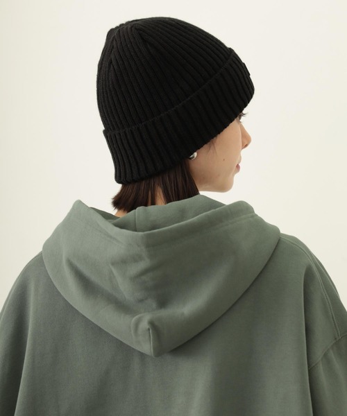 MILKFED.(ミルクフェド)の「RUBBER PATCH KNIT CAP(ニットキャップ/ビーニー・レディース・アッシュ/ブラック/ネイビー・ONE SIZE)」の9枚目の写真