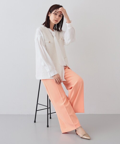 INDIVI(インディヴィ)の「【2点セット/UVケア】ツイードジレ&ボウタイブラウス カセット服(その他トップス・レディース・アイボリー系3/ホワイト系6/ブラック系3・05/15 /38/13/34)」の15枚目の写真