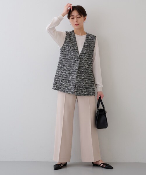 INDIVI(インディヴィ)の「【2点セット/UVケア】ツイードジレ&ボウタイブラウス カセット服(その他トップス・レディース・アイボリー系3/ホワイト系6/ブラック系3・05/15 /38/13/34)」の22枚目の写真