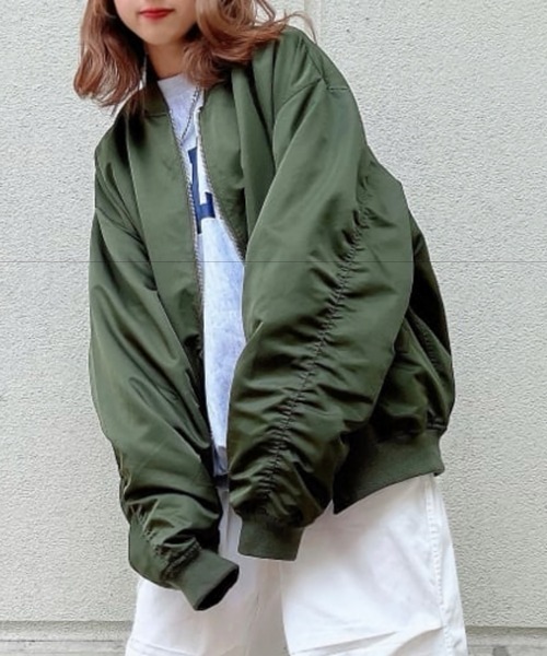 WEGO(ウィゴー)の「WEGO/BIG MA-1(MA-1・メンズ・アイボリー/ピンク/カーキ/ブラック・MEDIUM/LARGE)」の18枚目の写真