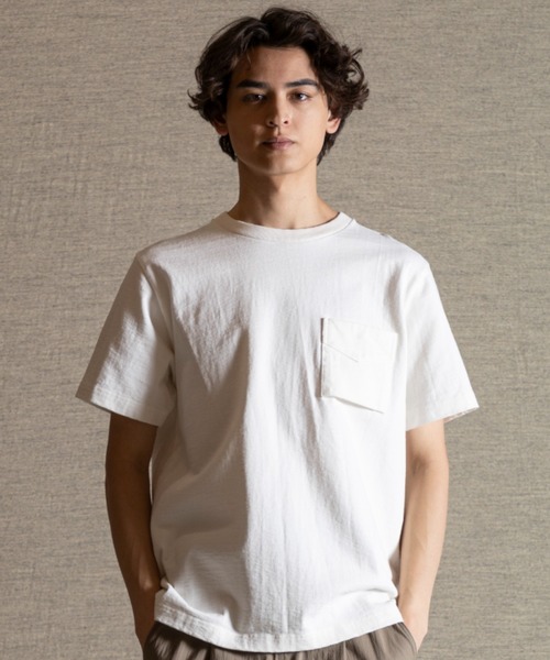 Jackman(ジャックマン)の「Dotsume Pocket T-Shirt(Tシャツ/カットソー・メンズ・ブルー系その他/ライム/オフホワイト/ブラック/ベビーピンク/サックスブルー/クリアブルー/ブルー系その他2/ネイビー/ダークグリーン/グリーン系その他2/ダークベージュ/ライトベージュ/グレイッシュベージュ/スミクロ/ホワイト系その他2/ダークブルー・MEDIUM/LARGE/X-LARGE/SMALL)」の3枚目の写真