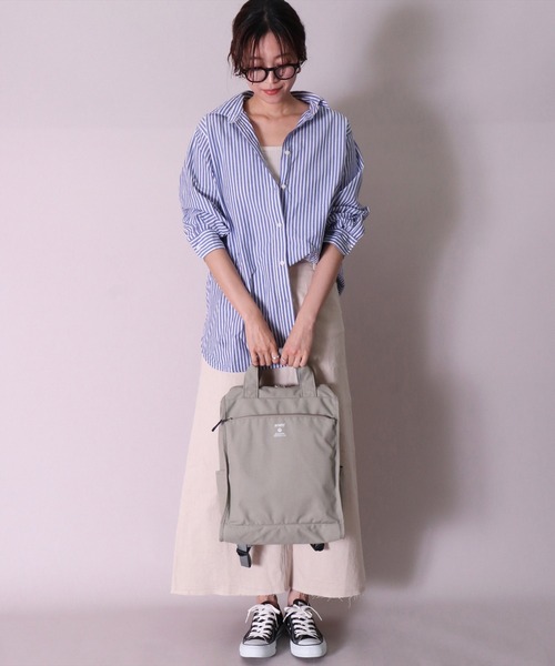 anello(アネロ)の「(LF)【anello】2WAY 10ポケット トート型 リュック(バックパック/リュック・レディース・ブラック/ネイビー/オリーブ/ブラック系その他/グレイッシュベージュ・ONE SIZE)」の9枚目の写真
