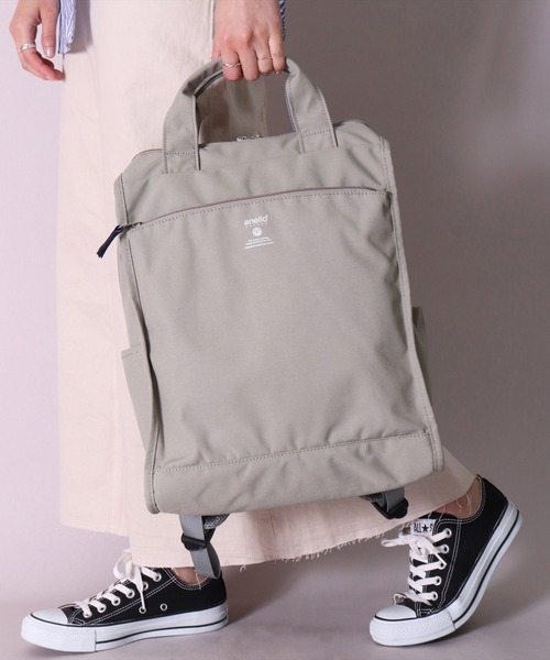 anello(アネロ)の「(LF)【anello】2WAY 10ポケット トート型 リュック(バックパック/リュック・レディース・ブラック/ネイビー/オリーブ/ブラック系その他/グレイッシュベージュ・ONE SIZE)」の11枚目の写真