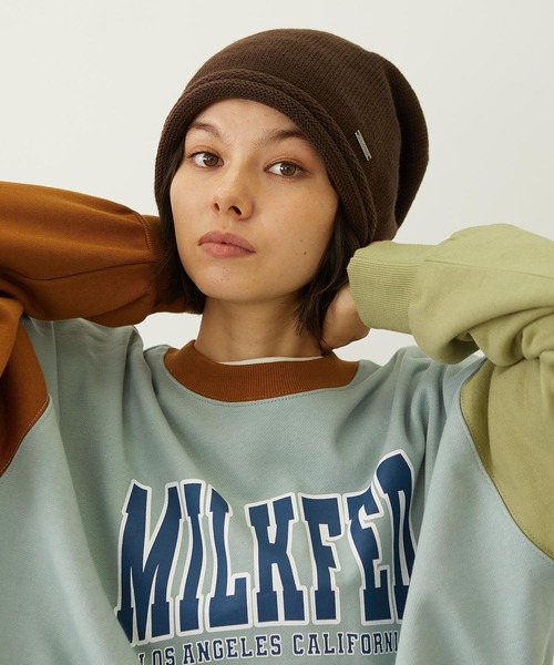 MILKFED.(ミルクフェド)の「LOOSE KNIT CAP(ニットキャップ/ビーニー・レディース・アッシュ/ブラック/ブラウン・ONE SIZE)」の1枚目の写真