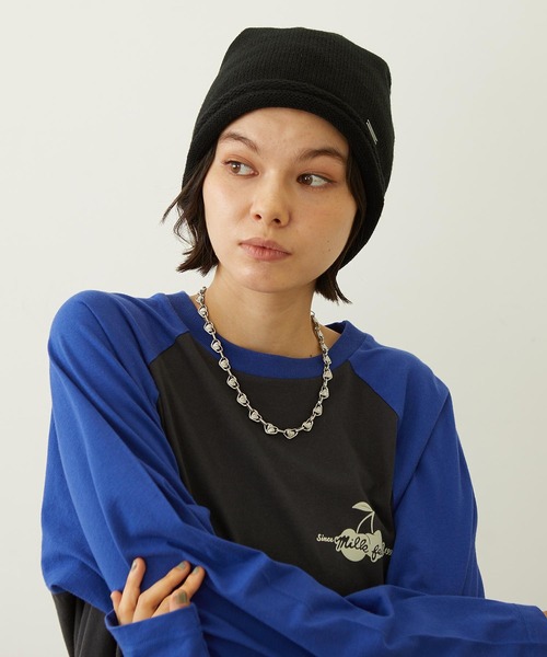 MILKFED.(ミルクフェド)の「LOOSE KNIT CAP(ニットキャップ/ビーニー・レディース・アッシュ/ブラック/ブラウン・ONE SIZE)」の2枚目の写真