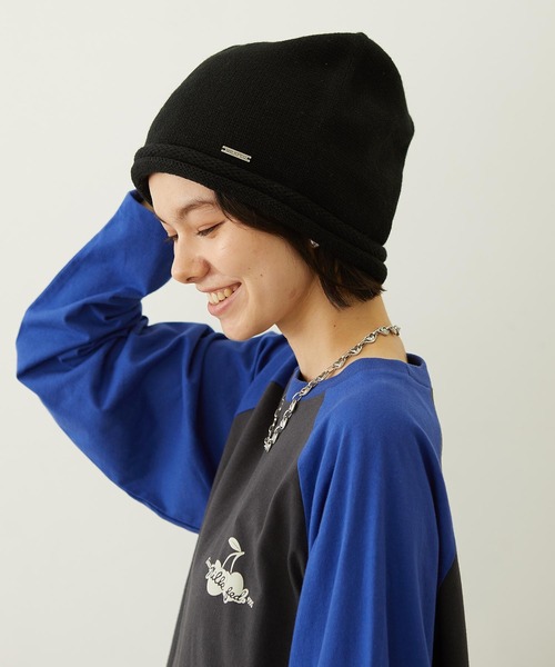 MILKFED.(ミルクフェド)の「LOOSE KNIT CAP(ニットキャップ/ビーニー・レディース・アッシュ/ブラック/ブラウン・ONE SIZE)」の5枚目の写真