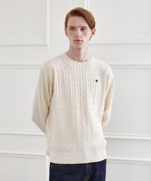 TAKEO KIKUCHI | 【LIMITED】ワンポイント刺繍ケーブルニット(ニット/セーター)