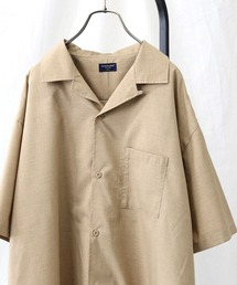 BACK NUMBER | 接触冷感、速乾性のリネンタッチ素材、【BACK NUMBER】「COOL」ビッグシルエット半袖開襟シャツ(シャツ/ブラウス)