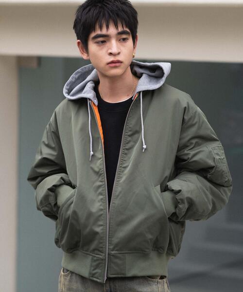 WEGO(ウィゴー)の「WEGO/2WAYフードパファーMA-1(MA-1・メンズ・ブラック/カーキ・MEDIUM/LARGE)」の18枚目の写真