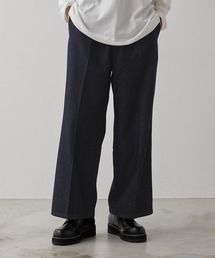 【CLEL】Denim Tuck Wide  Center Press Slacks /デニム タックワイドセンタープレススラックス