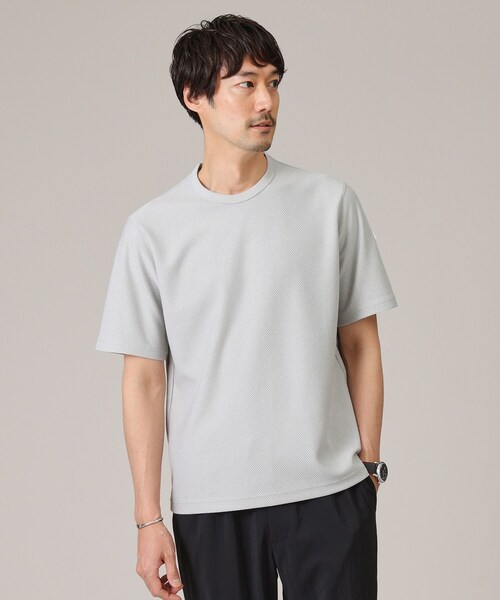 TAKEO KIKUCHI(タケオキクチ)の「【尾州織/Made in JAPAN】メランジ Tシャツ(Tシャツ/カットソー・メンズ・ブラウン系その他/ライトグレー/ブルー系その他/ネイビー/ボルドー/ライトブルー・01/02/03/04/05)」の1枚目の写真
