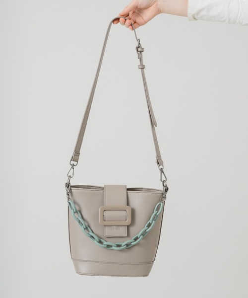 idem(イデム)の「bucket chain bag/チェーン付ショルダーバッグ(ショルダーバッグ・レディース・グレイッシュベージュ/アイボリー/ブラック・FREE)」の22枚目の写真