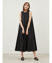 ギャザーボリュームノースリワンピース【手洗い可能】