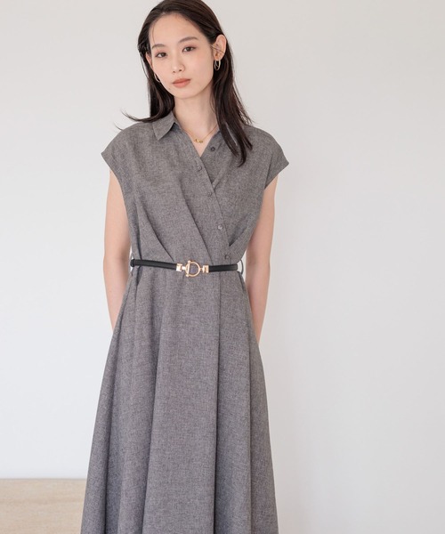 Andemiu(アンデミュウ)の「アシメボタンシャツワンピース1018054(ワンピース・レディース・チャコールグレー/ブラウン/ブルー・FREE)」の2枚目の写真