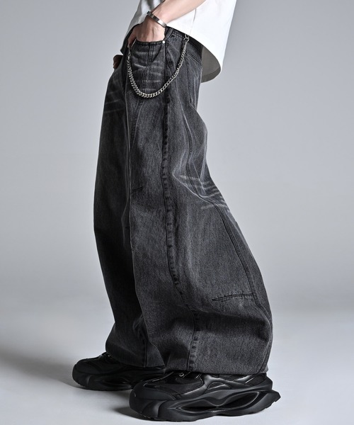 ADRER(アドラー)の「Super Wide Balloon Pants / スーパーワイド バルーンパンツ(デニムパンツ・メンズ・ブラック系1/グレー系1/ブラック系2・S/XS/L/M)」の5枚目の写真