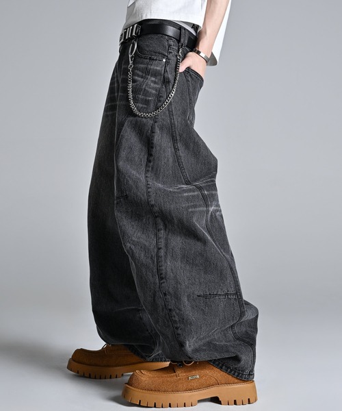 ADRER(アドラー)の「Super Wide Balloon Pants / スーパーワイド バルーンパンツ(デニムパンツ・メンズ・ブラック系1/グレー系1/ブラック系2・S/XS/L/M)」の7枚目の写真