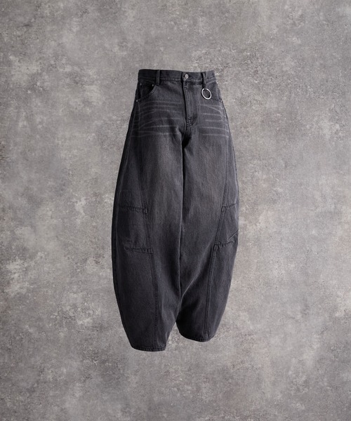 ADRER(アドラー)の「Super Wide Balloon Pants / スーパーワイド バルーンパンツ(デニムパンツ・メンズ・ブラック系1/グレー系1/ブラック系2・S/XS/L/M)」の4枚目の写真