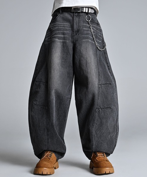 ADRER(アドラー)の「Super Wide Balloon Pants / スーパーワイド バルーンパンツ(デニムパンツ・メンズ・ブラック系1/グレー系1/ブラック系2・S/XS/L/M)」の8枚目の写真