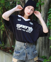 SPINNS | 【ユニセックスで着用可能】襟付きメッシュ半袖サッカーTシャツ(Tシャツ/カットソー)