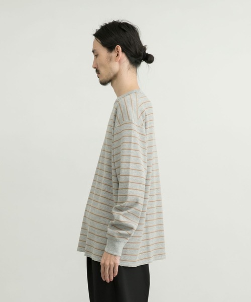 MILLER(ミラー)の「『別注』Miller×URBAN RESEARCH ワッフルボーダーT-SHIRTS(Tシャツ/カットソー・メンズ・ホワイト/グレー/ブルー系その他・LARGE/MEDIUM)」の8枚目の写真