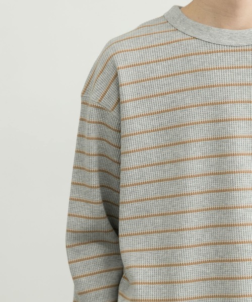 MILLER(ミラー)の「『別注』Miller×URBAN RESEARCH ワッフルボーダーT-SHIRTS(Tシャツ/カットソー・メンズ・ホワイト/グレー/ブルー系その他・LARGE/MEDIUM)」の10枚目の写真