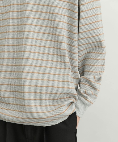 MILLER(ミラー)の「『別注』Miller×URBAN RESEARCH ワッフルボーダーT-SHIRTS(Tシャツ/カットソー・メンズ・ホワイト/グレー/ブルー系その他・LARGE/MEDIUM)」の11枚目の写真