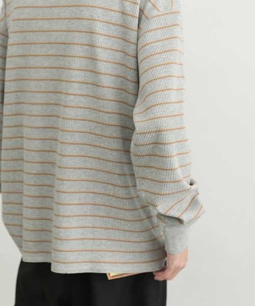 MILLER(ミラー)の「『別注』Miller×URBAN RESEARCH ワッフルボーダーT-SHIRTS(Tシャツ/カットソー・メンズ・ホワイト/グレー/ブルー系その他・LARGE/MEDIUM)」の13枚目の写真