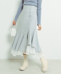 【WEB限定】裾シフォンマーメイドスカート