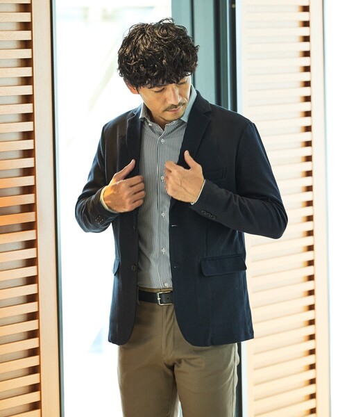 ABAHOUSE GRAY(アバハウスグレイ)の「【ON/OFF兼用】トリコット サッカー 長袖シャツ(シャツ/ブラウス・メンズ・ブルー系その他/ネイビー/ホワイト/ブラック・44/46/48/50)」の19枚目の写真