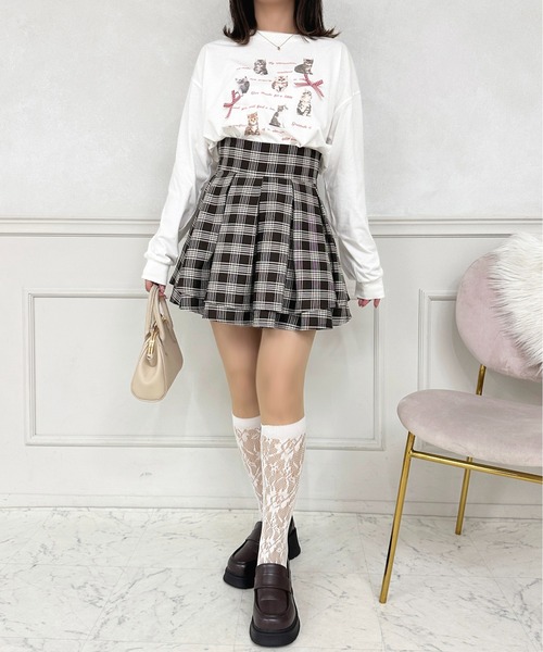 apres jour(アプレジュール)の「猫アソートリボンロンT【ZOZOTOWN限定アイテム】(Tシャツ/カットソー・レディース・レッド/ピンク/ブラック/ブルー・X-LARGE/フリー)」の6枚目の写真