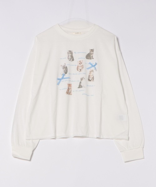 apres jour(アプレジュール)の「猫アソートリボンロンT【ZOZOTOWN限定アイテム】(Tシャツ/カットソー・レディース・レッド/ピンク/ブラック/ブルー・X-LARGE/フリー)」の8枚目の写真