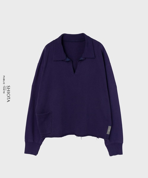 PUBLIC TOKYO(パブリックトウキョウ)の「RE: SHIOTA×GOAT スキッパー(スウェット・メンズ・オレンジ/パープル/グリーン/ブラック/グレー・FREE)」の5枚目の写真