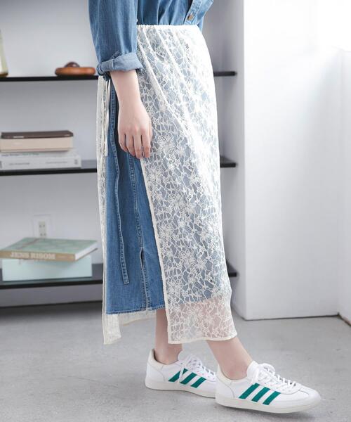 URBAN RESEARCH DOORS(アーバンリサーチドアーズ)の「ElisaNovelli レース巻きスカート(スカート・レディース・ブラック系その他/ホワイト系その他・ONE)」の1枚目の写真