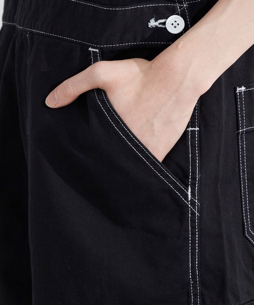 EDWIN(エドウィン)の「EDWIN エドウィン WEB限定【ユニセックス】 EDWIN STEPMARK バルーンオーバーオール サロペット ビブ カーゴパンツ(サロペット/オーバーオール・メンズ・ホワイト/ブラック/パープル/ターコイズブルー/オレンジ・MEDIUM/LARGE)」の9枚目の写真