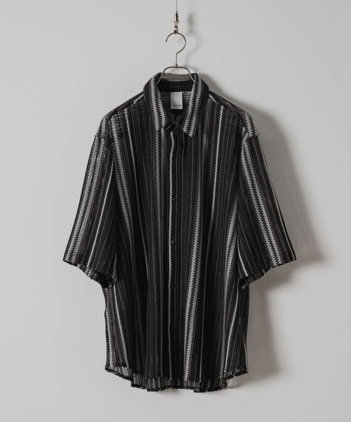 Various loose regular shirts -multistripe lace- / バリアスルーズレギュラーシャツ -マルチストライプレース-の17枚目の写真