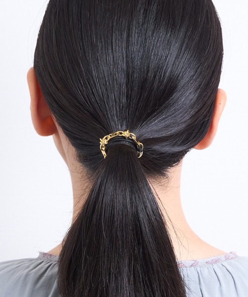 Zoule(ゾーラ)の「Zoule ゾーラ:STAINLESS ステンレスシリーズ Stainless H-2 ヘアー ポニー ヘアゴム(ヘアゴム・レディース・シルバー/ゴールド・FREE)」の7枚目の写真