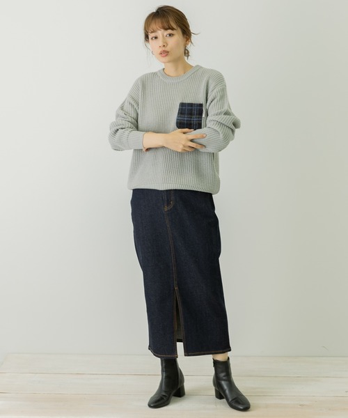 URBAN RESEARCH Sonny Label(アーバンリサーチサニーレーベル)の「ハリスツイードポケットニットプルオーバー(Tシャツ/カットソー・レディース・ネイビー/オフホワイト/ライトグレー/ブラウン・FREE)」の20枚目の写真